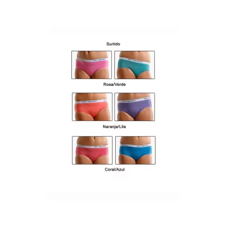 Pack 2 Bragas Niña Cintura Elastica Con Goma Ancha Don Algodón 0072 - 1