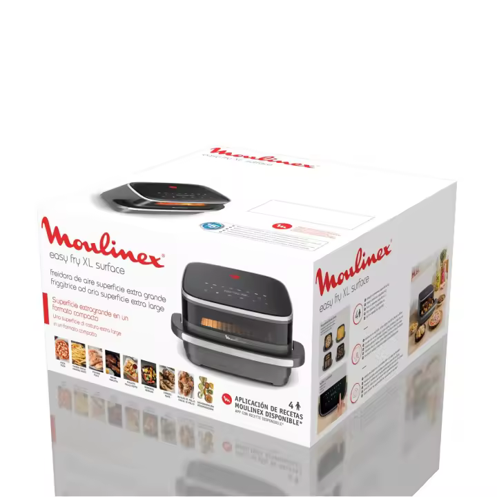 Moulinex - Freidora de aire AL402HF0 Easy Fry XL Surface 4 L y 2200 W con doble resistencia para cocción homogénea, negro - 1