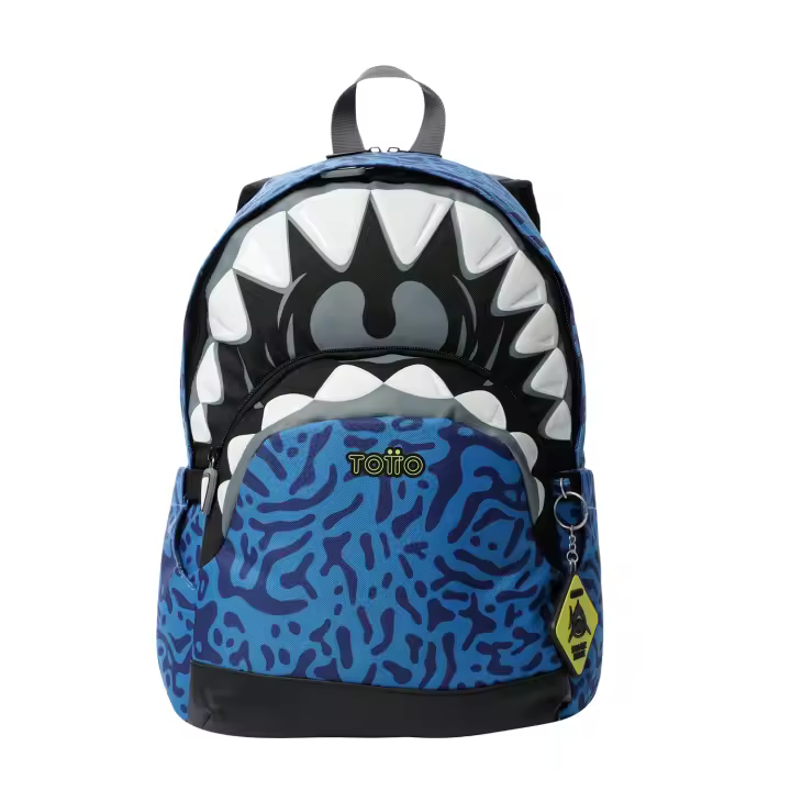 Totto Mochila infantil  Sharky  -Dimensiones:32 x 40 x 12 cm-Material: poliester - 1