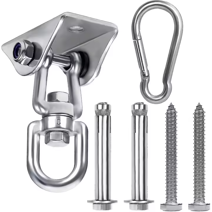 Gancho de techo resistant para Colgar-Gancho giratorio de Maple inoxidable de 360 Grados with tornillos - Carga de 400 kg - 1