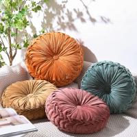 Cojín Redondo De Velours Trenzado Suave Para Decoración De Silla De Sofa Y Cama En Color Crema Cojín Decorativo De Muebles - details 10