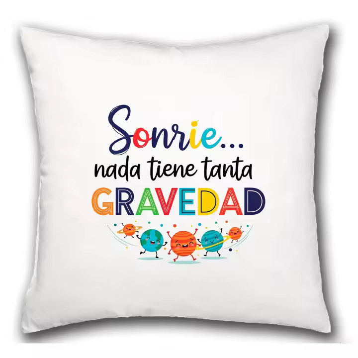MERCHANDMANIA Cojín frase motivadora sonrisa amigos amistad gente hogar comodo cussion - 1