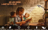 Lámpara De Escritorio LED Flexible 360° Con 48 LEDs Luz De Trabajo Ajustable Para Leer Y Escritura En La Habitación Luz De Cama USB Protección Ocular - details 12