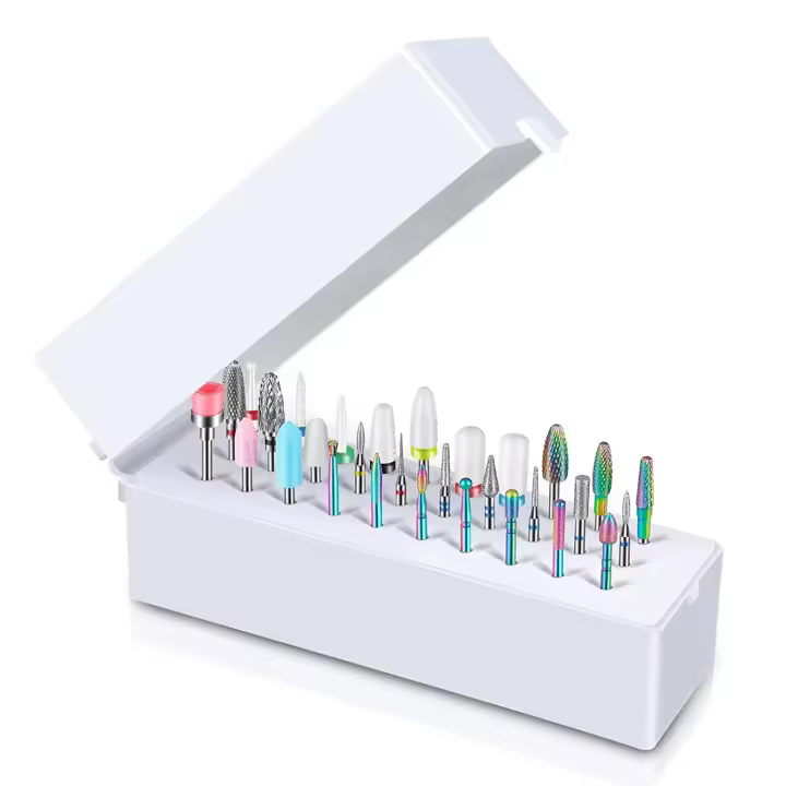 Kit De 30 Piezas En Brocas Para Uñas Con Diamante Cerámico Y Carburo Eliminador De Cutícula Para Manicura Y Pedicura En Casa Y Salón De Belleza Herramientas De Acrílico Gel - 1