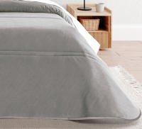 NORA HOME Edredon Acolchado Terciopelo Gris - TWO . Relleno 250 gr/m². Fundas Cojin a conjunto incluidas - details 2