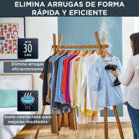 Access Steam Force de Rowenta, cepillo de vapor de mano, potente rendimiento de vapor, elimina arrugas, desinfecta y quita polvo, pelos y pelusas, formato de mano, vapor natural, seguro en todos los textiles, se calienta en 25 s, DR8250D1 - details 2