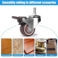 4PCS Ruedas De Muebles 1-2 Pulgadas Rodillo De Goma Para Sillón De Oficina Y Escritorio Universal Silencioso 360° Giratorio - details 6