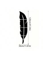 Pegatinas De Espejo De Pico De Avestruz Arcylic 6pcs/1set Adhesivas DIY Plata Decoración De Pared Para Sala Y Dormitorio Arte Doméstico - details 4