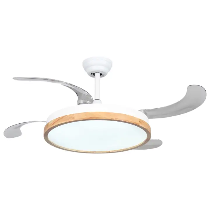 Ventilador de techo con luz LED 36W Blanco en 3 Temperaturas de Luz con Mando a Distancia -Motor DC Eficiente y Silencioso, 3 tonalidades, aspas desplegables retráctiles, 6 velocidades, control remoto, memoria, temporizador (ventilador-002 6990 D1) - 1