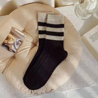 5 Pares De Calcetines De Punto Con Estampado Rayado Comodidad Y Suavidad Medio Tubo Calcetines Para Mujer Stockings Y Hosiery - details 7