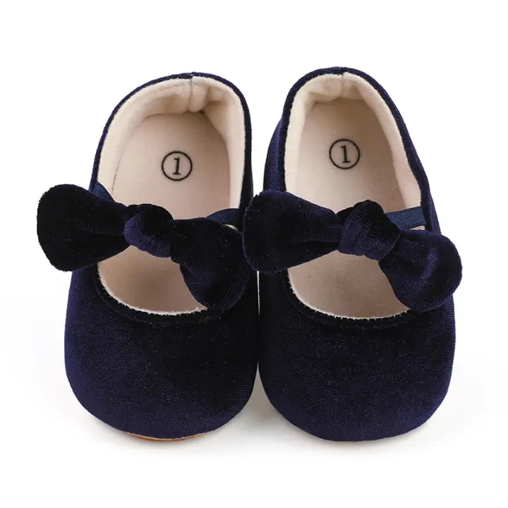 Zapatos De Princesa Para Bebé Niña Antideslizantes Con Lazo Casual Primavera Otoño Suaves Para Primeros Pasos 0-18 Meses - 1