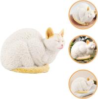 Estatua de gato durmiendo para jardín, adorable minigatito, figura de plástico, adorno de animal para jardín, decoración de patio trasero al aire libre - details 4