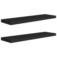 vidaXL Estante flotante de pared 2 uds MDF 90x23,5x3,8cm Blanco brillante, negro brillante, gris brillante Mueble Almacenaje Estantería para Oficina, Estudio, Dormitorio Estantería/Librería/ mueble de Almacenamiento - details 2
