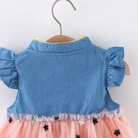 Vestido De Verano Para Niñas 0-3 Años Con Manga Volante Pequeño Y Lazo Estilo Cowgirl Polka Dot Colorido Vestido De Princesa Dulce - details 5