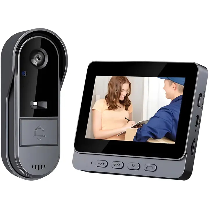 BIT Intercomunicador de timbre inalámbrico con cámara Timbre exterior Impermeable 1080P HD WiFi PIR Detección de movimiento Visión nocturna Audio bidireccional IP65 - 1