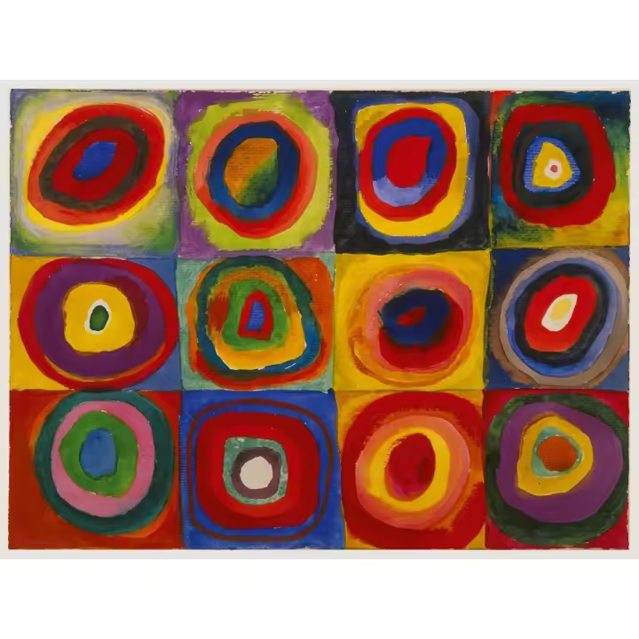 Ravensburger - Estudio de color: Cuadrados con círculos concéntricos. Kandinsky. Puzzle de 1500 piezas - 1