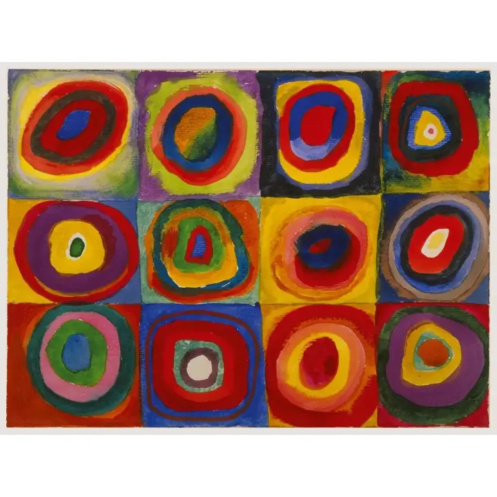 Ravensburger - Estudio de color: Cuadrados con círculos concéntricos. Kandinsky. Puzzle de 1500 piezas - 1