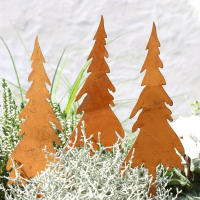 Decoración De Jardín Navideña Rustica - Conjunto De 3 Piezas De Hierro Con Castillo Casa Y Árboles Para Adornos De Césped De Navidad - details 2