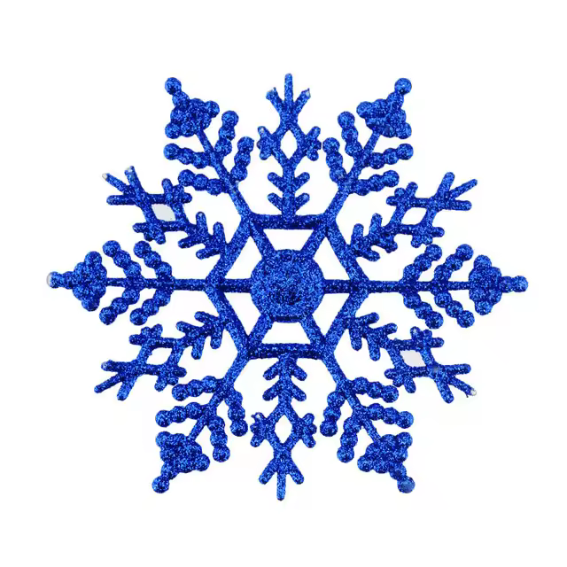 6/12pcs Multicolor Copos De Nieve Falsos Con Agujero Adorno Para Árbol De Navidad Decoración De Pared De Habitación Y Fiesta - 1