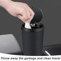 Mini bote de basura para vehículo con tapa: 2 botes de basura portátiles para automóvil de 800 ml, para automóvil - details 3