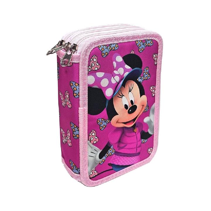 ESTUCHE MINNIE MOUSE 3 PISOS + LAPICES Y ROTULADORES DE COLORES, LÁPIZ, SACA PUNTAS, GOMA, REGLA, estuche MINNIE 3 pisos + lápices y rotuladores de colores + kit vuelta al cole,13,5 cm ancho x 6,5 cm alto x 20 cm profundo.CM,FESPU