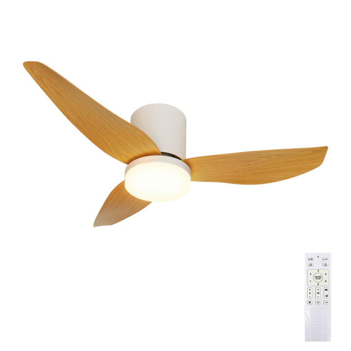 Ventilador de techo moderno con luz LED regulable, 3 tonos de luz y función inversa, frescura y estilo para todo el año — oferta en Miravia