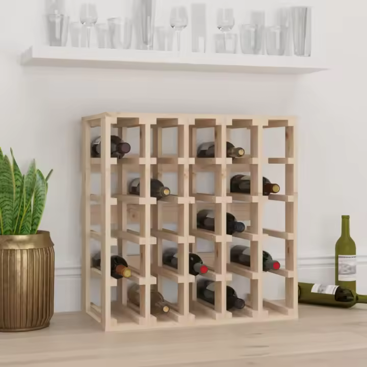 vidaXL Botellero madera maciza de pino 58,5x33x60,5 cm en Set de 25/48 - 1