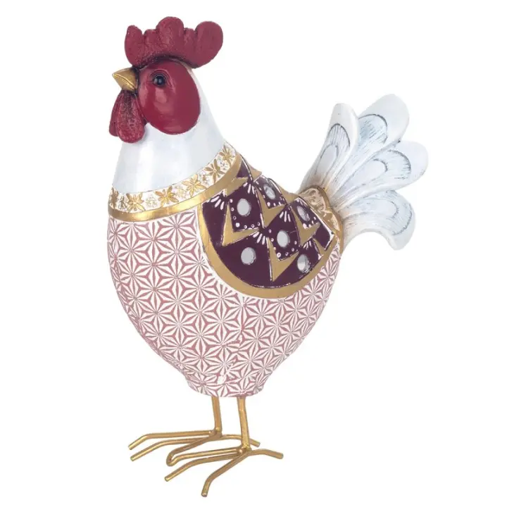 ORIGEN Home Decor Figura Gallina Animales | Figura de Gallina Lila - 24x17x7cm 31023 - 1