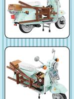 Juego De Construcción De Motocicleta Amarilla Con Casco Y Maletero Bloques Creativos Para Niños Juguetes Educativos DIY - details 21