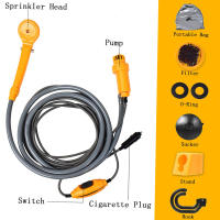 Kit De Ducha Portátil Para Exteriores 12V Con Bomba De Agua Y Cable De 6 Metros Con Enchufe De Luz De Cigarrillo Máx 2.5L De Agua Por Vaso - details 2