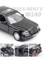 Modelo De Coche De Escala 1:32 Benz S-W140 En Aleación Con Cuerpo De Metal Y Chasis De Plástico Regalo Para Niños Con 4 Puertas Abiertas Y Función Retroceso - details 5