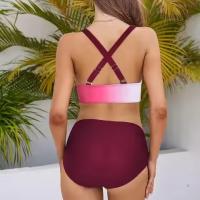Traje de baño de dos piezas estampado de cintura alta para mujer 2025 - details 2