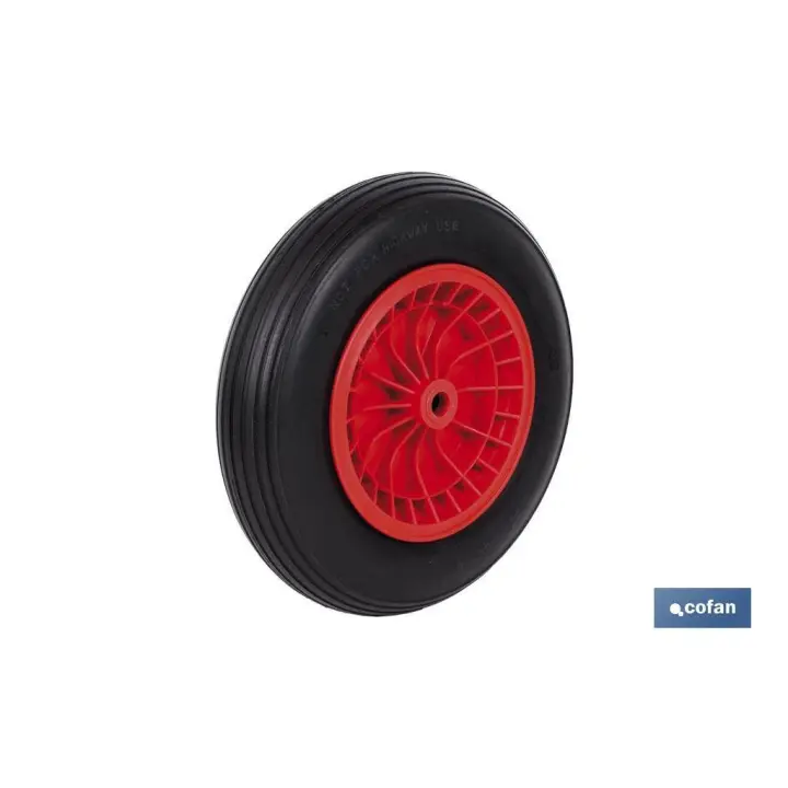 COFAN - Rueda para carretilla de obra con rodamiento | Fabricada con llanta de ABS impinchable | Para pesos de hasta 120 kg - 1