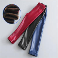 Leggings De Invierno Para Niñas De Cuero PU Cálidos Y Gruesos Pantalones De Pierna Unisex Para Otoño E Invierno Tallas 3-10 Años - details 6
