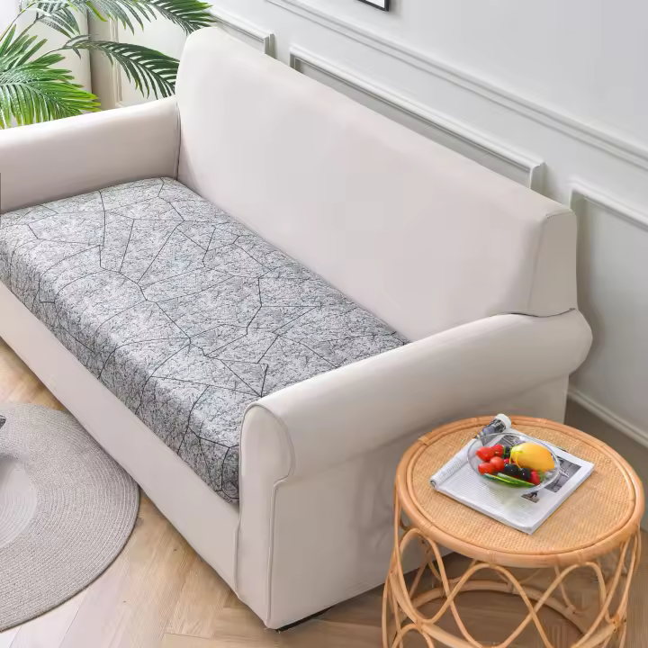 Funda protectora del sofá, cubierta del cojín del asiento, acolchada para la espalda, Jacquard de Manga elástica, sólida，Fundas Sofa Elasticas - 1