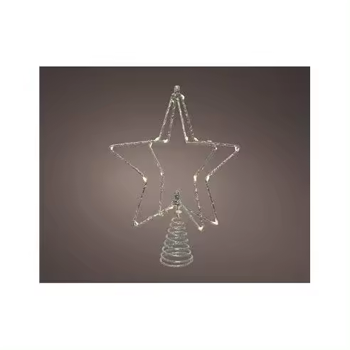Estrella árbol navidad alambre microLED 20x5x25cm LUMINEO – Plateado - 1