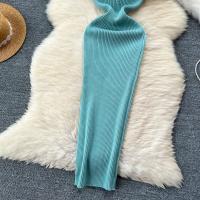 Vestido Bodycon Elegante Para Mujer Vestido Maxi De Verano Con Cuello En V Y Manga Corta Vestido Knit Elasticidad Alta Silueta Ajustada - details 11