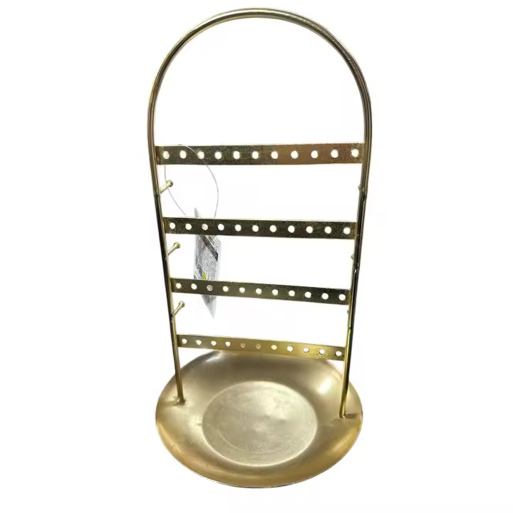HOGARISIMO Organizador de Joyas metal color dorado 16.5cm*16.5cm*30cm,Joyera metal - 1