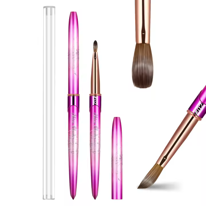 Cepillo De Arte De Uñas Kolinsky Acrílico Con Mango De Madera Herramientas De Manicura Cepillo De Gel De Tamaño 2-14 Para Dibujar - 1