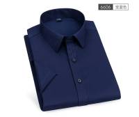 Camisa De Hombre Para Primavera Y Verano Con Mangas Cortas Elásticas Color Sólido Antidesvanecimiento Antiarrugas Casual Moda Transpirable - details 12