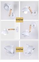 Lámpara De Pared Robótica Estilo Nórdico Con Brazo Ajustable Material Hierro Y Madera Soporte De Madera Para Luz De Escritorio LED E27 Decoración De Hotel - details 5