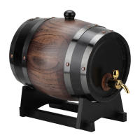Barrel De Vino Vintage De 3L Con Façade En Madera De Roble Negro Accesorios Para Vino Gran Capacidad Para Brandy Y Whisky - details 5