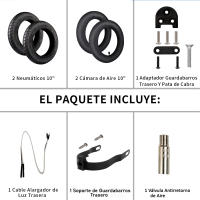 ANSENI Kit Ruedas Wanda 10 Pulgadas Compatible para Xiaomi M365,1S,Pro,Pro2,Neumático 10 pulgadas Reemplazo Patinete Electrico,Camara Aire 10“,Adaptador de Válvula Con Soporte M365/M365Pro - details 0