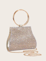 Bolso de mano con diamantes de imitación para mujer, bolsa de noche con piedras nupciales, para fiesta y boda - details 4