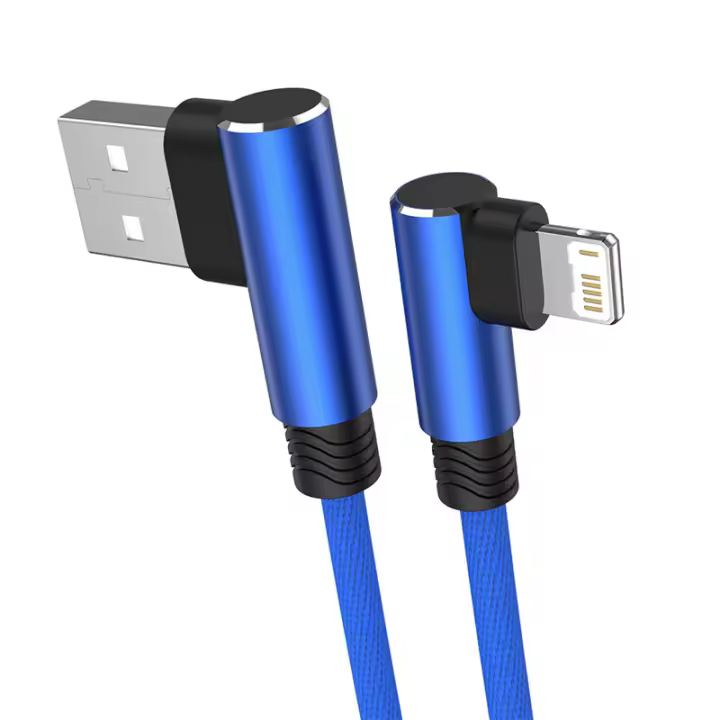 Cable De Carga Rápida USB De 90 Grados Para iPhone 14 13 12 11 pro X XS Max 5 SE 6S 7 8 plus Cable De Datos Y Carga Con Encaje Longitud 3M - 1