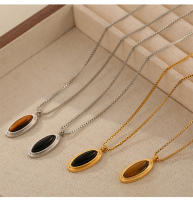 Collar De Acero Inoxidable Con Colgante De Ojo De Tigre Para Hombres Y Mujeres Resistente Al Agua Cadena De Cuello Para Parejas Joyería Moda Para Fiestas - details 11