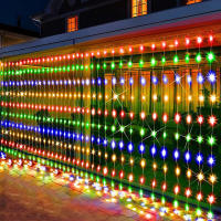 Luz De Cortina Solar 3x3M Para Exterior Cadena De Luces Faeir De Jardín Patio Pabellón Decoración De Boda Fiesta Navidad - details 7