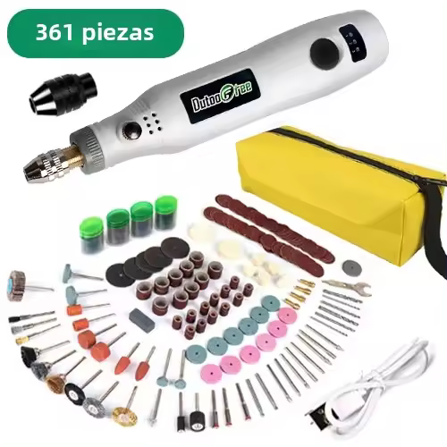 Herramienta Sin Cable USB 3 Velocidades Mini Taladro Dremel Set De Accesorios Para Grabado Y Carpintería DIY - 1