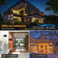 Luces Solares para Exterior, paquete de 4 Luces Solares para Jardín al Aire Libre, Luz de pared LED Blanca Cálida IP65, Luces Solares impermeables Hacia Arriba y hacia Abajo para Jardín, patio, balcón, valla, Luz de pared al Aire Libre - details 2