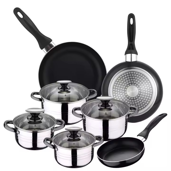 San Ignacio Batería de Cocina Premium 8 Piezas Antiadherente con Juego de Sartenes 16, 20 y 24 Cm Apto para Inducción - 1